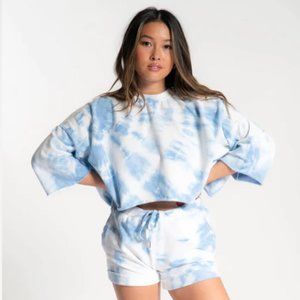 THE LAUNDRY ROOM Women's Crop Sweater Top - (Aquamarine Dye, Medium)